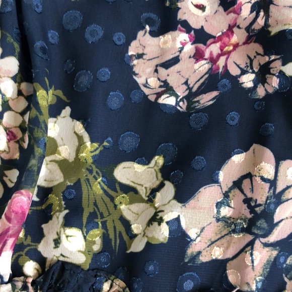 Lane Bryant Floral Short Sleeve Blue High Low Size 18/20 - Picture 12 of 13